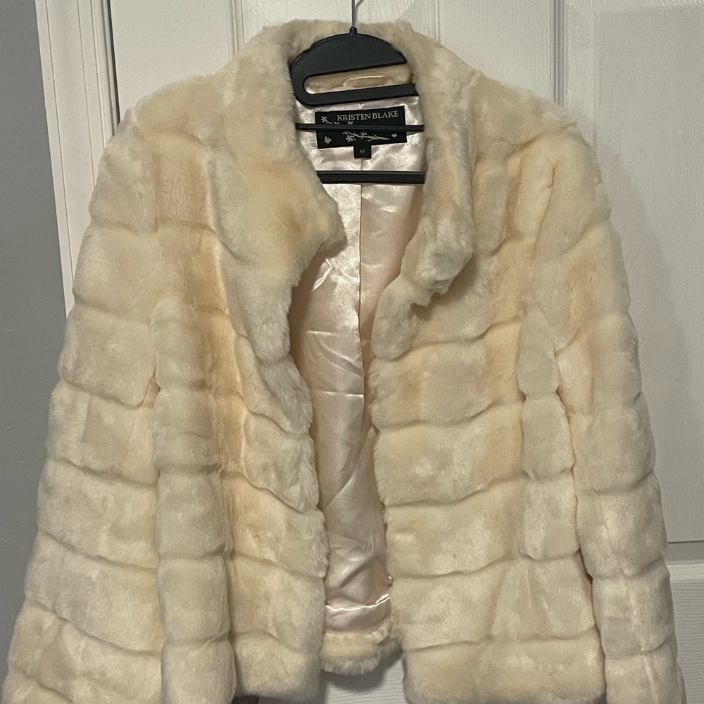 Kristen Blake Cream Teddy Jacket Luxurious Plush Design